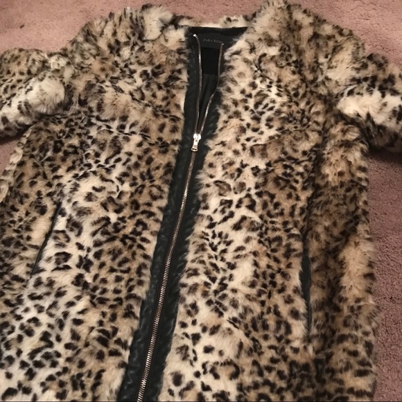 Zara leopard print faux fur coat - Picture 3 of 4